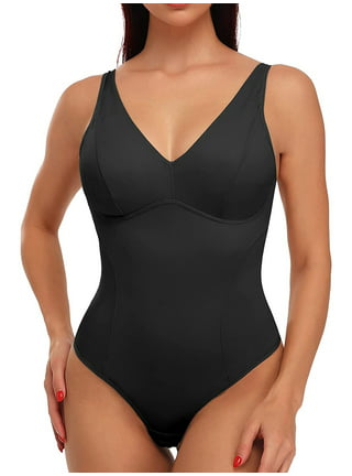 Women Strapless Bodysuit Ribbed One Piece Thong Shapewear Off Shoulder Tops  Leotard Removable Straps Tummy Control Body Shaper - AliExpress