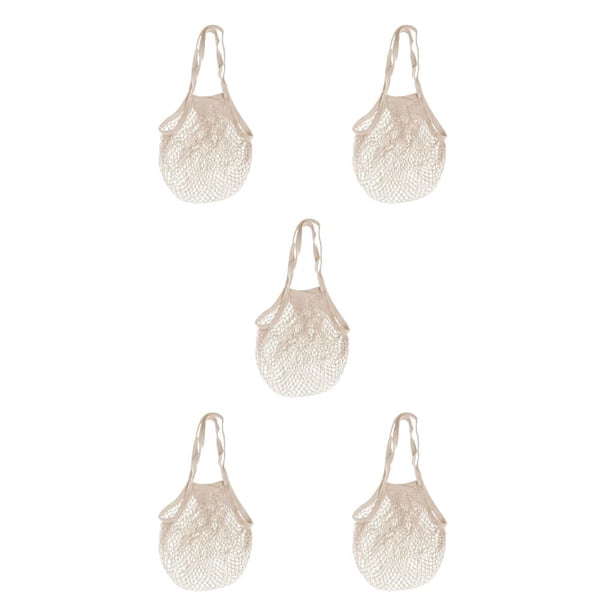 Injueey Bolsa de malla Bolsa de compras con cadena Bolsa de correa larga Bolsa de almacenamiento de frutas reutilizable Bolsa de red Type2 NO2
