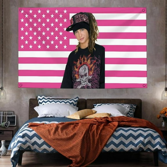 Tapestry Rock Band T-Tom Kaulitz Custom Flag to Hang Outdoor Decorations Decorative Flags for Rooms Home Garden Flags and Banners