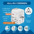 thumbnail image 6 of Ceptics 6-in-1 Universal Travel Adapter with USB-C and USB-A Ports, 45W for Global Use (UP-45KU-WH), 6 of 9