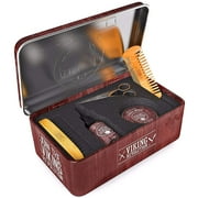 Viking Revolution Ultimate Grooming Kit for Men - Boar Brush, Wood Comb, Sandalwood Balm & Oil, Scissors for Beard & Mustache