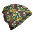 thumbnail image 1 of Fruit Unisex Beanie, Apples Spices and Berries, Hiking Outdoors, Petrol Blue and Multicolor, by Ambesonne, 1 of 1