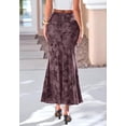 thumbnail image 6 of BTFBM Womens Floral Mesh Maxi Skirt Spring Summer Elastic High Waisted Boho Elegant Mermaid Long Skirts for Women, 6 of 9
