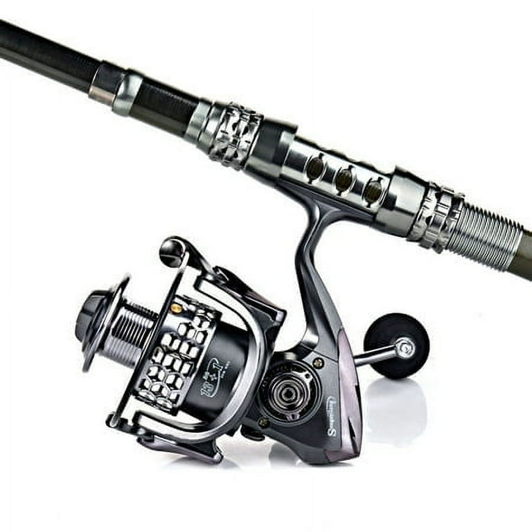 Sougayilang Telescopic Fishing Rod and Reel Combo Spinning Pole - Spinning Reels for Travel Fishing, Size: 2.1m and XY2000