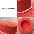 thumbnail image 3 of Sombrero de ala ancha y plana con parte superior de perla para mujer, de circunferencia de 56 a 58 cm, sombrero para el sol, plegable, para exteriores, para verano, 3 of 5