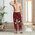 thumbnail image 2 of Logiee Christmas Tree Buffalo Plaid Print Pajama Pants for Men,Men’s Pajama Bottoms,Mens PJ Pants with Pockets & Button Fly-Small, 2 of 6
