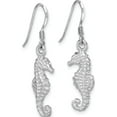 thumbnail image 4 of Sterling Silver Treasure-Worthy, Luxe 34.5 Mm 9 Tone Rhodium-Plated Polished Seahorse Dangle Earring Earrings, 4 of 5