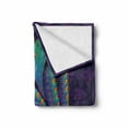 thumbnail image 2 of Ethnic Soft Flannel Fleece Throw Blanket, Peacock Bird with Oriental Feather Before Image, Cozy Plush for Indoor and Outdoor Use, 50" x 60", Purple Green and Blue, by Ambesonne, 2 of 6