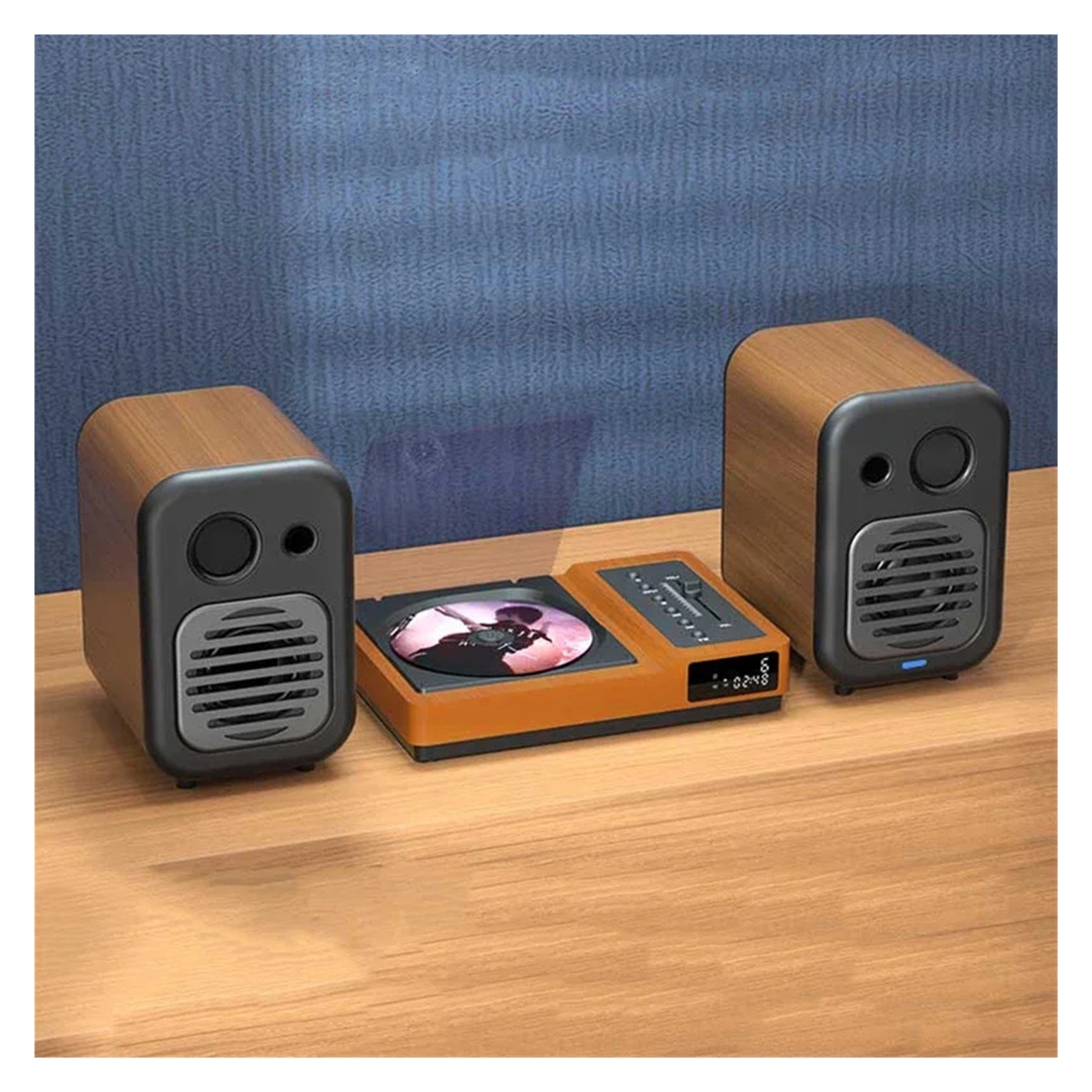 Vintage HIFI CD Player Bluetooth 5.2 High and Bass Adjustable Portable CD Audio Player