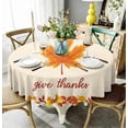 thumbnail image 5 of Falling Tablecloth, Flying Maple Leaf Seasons, Rectangular Table Linen for Dining Room Kitchen Decor, 140cm x 170cm, Brown Orange, 5 of 5