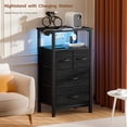 thumbnail image 5 of TYDIMOR 4 Drawer Dresser,Small Dresser with Charging Station and LED, Black, for Bedroom and Living Room, 5 of 6