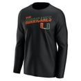 thumbnail image 2 of Men's Black Miami Hurricanes  Long Sleeve T-Shirt, 2 of 3