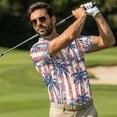 thumbnail image 4 of Uorisanigo Hawaiian Tree Couples' Outfits His and Hers Clothing Men Zipper Golf Shirt Quick-Dry Shirt and Womens Golf Dress with Shorts Athletic Sleeveless Dress with Pocket, 4 of 8