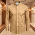 thumbnail image 5 of Ytobaz Dress Shirt for Men Long Sleeve Button Down Casual Tuxedo Shirts with Pleated Front Wrinkle Free Classic Fit Band Collar Tops for Wedding Party Banquet Business, 5 of 5
