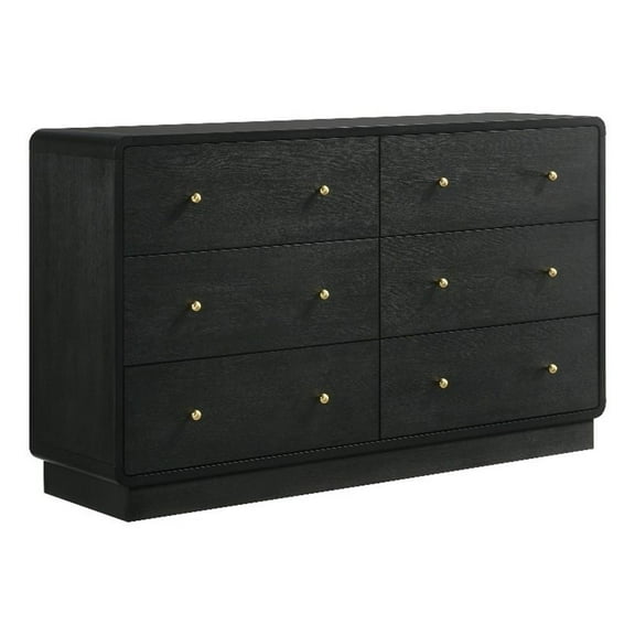 Cavelle 6-drawer Dresser Cabinet Black