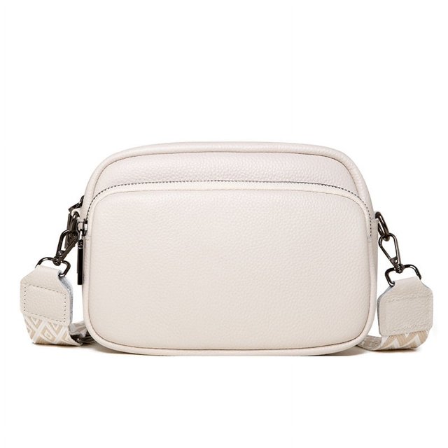 Bolso de hombro de cuero genuino con estampado de lichi simple y moderno para mujer, bolso cuadrado pequeño con texto