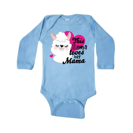 

Inktastic Valentines Day This Llama Loves Her Mama Gift Baby Girl Long Sleeve Bodysuit
