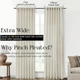 thumbnail image 3 of Pinch Pleated Extra Long Linen Curtains for Living Room,102 Inch Natural Color Oatmeal Beige Pleat Drapes, 3 of 17