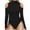 Black, variant on QUYUON Bodysuits for Women Mock Turtle Neck Cold Shoulder Long Sleeve T Shirt Bodysuit Jumpsuit Leotard Clothing Ladies Body Suits Thong Jumpsuit Tops Fashion Rompers, Style 807 Black S