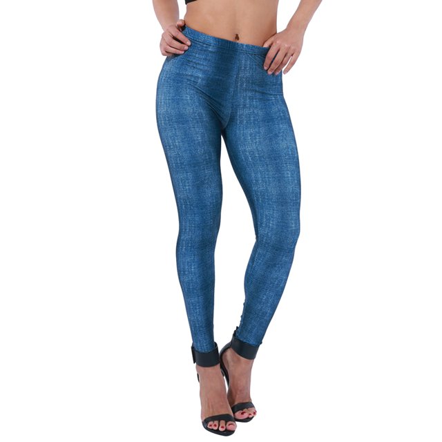 Gibobby Leggings cintura alta Mujeres Casual Cintura alta Slim Fit Simulación Botón Jeans Leggings(A,Talla única)