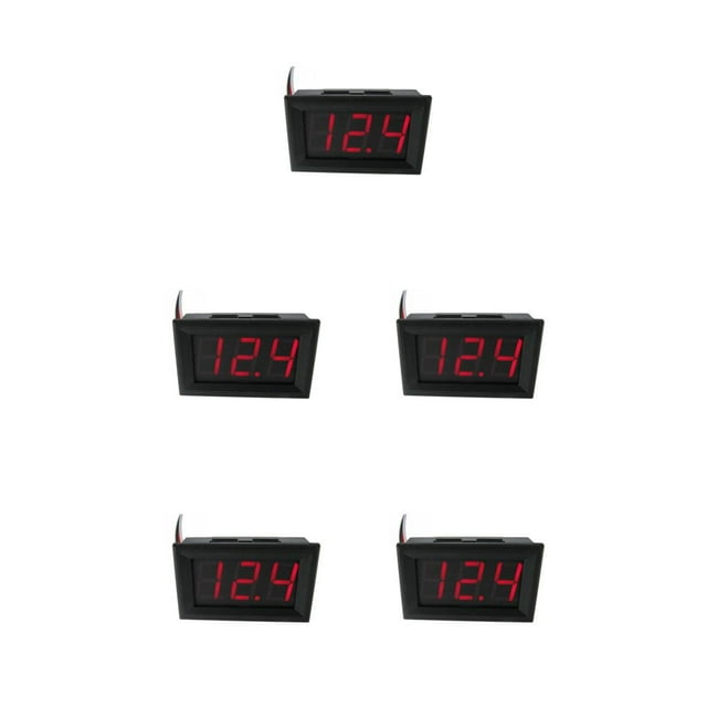 ZLight Digital Voltmeter DC 4 .0 ~ 30V Digital Voltmeter 0 -100V High Accuracy LED Display Voltage Panel Meter Gauge Automotive Accessory red 5Set