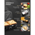 thumbnail image 4 of 3-in-1 Sandwich Maker with Removable Plates, 1200W Waffle & Grill Press, 5-Gear Temp Control, Non-Stick Coating, 4 of 8
