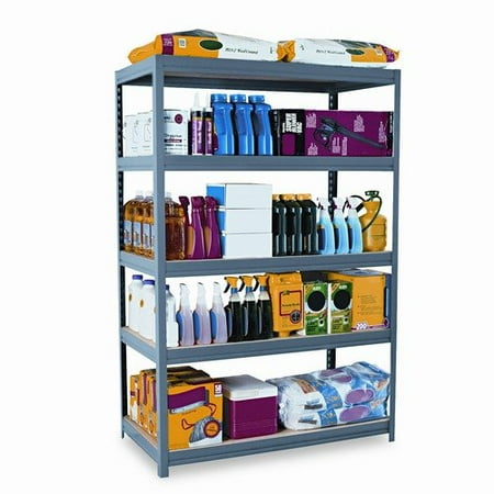 Edsal Industrial Steel Shelving, 5 Shelves, 48w x 24d x 72h, Gray