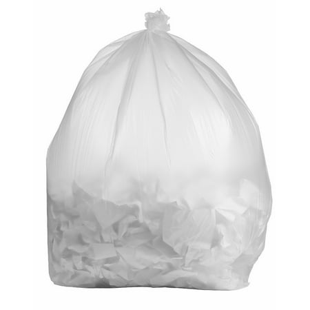 PlasticMill 100 Gallon Clear 1.3 Mil Trash Can Liners for Outdoor ...