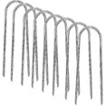 thumbnail image 1 of 8pcs Heavy Duty trampoline stakes tent pegs galvanized U-anchors, 1 of 5