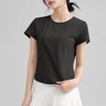 thumbnail image 2 of Sexlip Womens Swimsuit Set Chest Pocket Cover Up Design Crew Neck Short Sleeve Casual Silhouette Soft Fabric for Summer Water Activities Black XL, 2 of 4