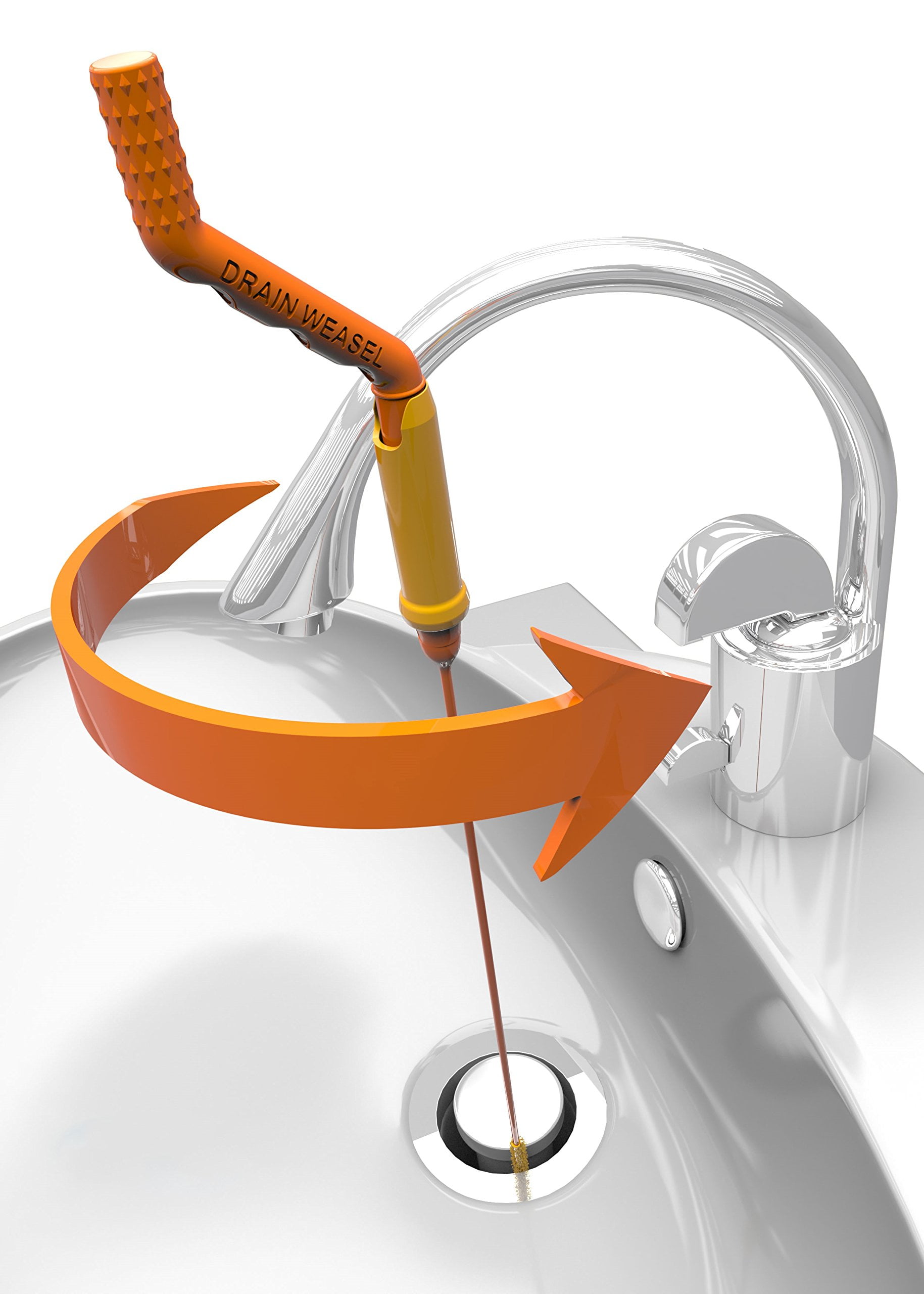 FlexiSnake Drain Weasel Yellow Orange