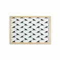 thumbnail image 1 of Nautical Wall Art with Frame, Monochromatic Pattern of a Shark Fins Repetitive Danger in Ocean Pattern, Printed Fabric Poster for Bathroom Living Room, 35" x 23", Charcoal Grey White, by Ambesonne, 1 of 2