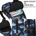 thumbnail image 4 of Crossbody Sling Backpack for Women Men Navy Cartoon Shark Pattern Shoulder Sling Crossbody Casual Chest Bag for Travel Sports Running Hiking, 4 of 6
