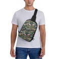 thumbnail image 4 of Rocae Flamingos And Palm Leaves for Lightweight Chest Bag Dual Pocket, Waterproof Crossbody Sling Bag for Men and Women, 4 of 8