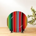 thumbnail image 6 of Wukai Mexican Serape Blanket Stripes Print Decorative Plate for Display,Bone China Decorative Plate, Ceramic Dinner Plate with Stand, Vertical Ceramic Plate-10in, 6 of 6