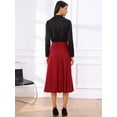 thumbnail image 3 of DARING DIVA Women's High Waist Satin Flared A Line Midi Skirts XS Red, 3 of 6