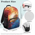 thumbnail image 7 of Aplkyhs School Backpack for Boys Girls Ages 6-18 Ergonomic Padded Adjustable Straps Large Multi Compartment Storage for Elementary Middle High School Ice Fire Baseball, 7 of 7