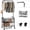 Black, variant on Laundry Cart with Hanging Rack, Metal Laundry Basket with Wheels, Laundry Hamper with Storage Basket And Shelf, Rolling Laundry Cart with Wheels, Laundry Baskets, Black