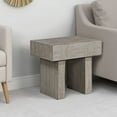 thumbnail image 2 of Lezy Side End Table- 22 Inch- Gray Oak Wood Top- Double Pedestal Base, 2 of 6