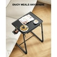 thumbnail image 5 of BAOKALER Home Adjustable TV Table Tray with Cup Holder, Black, 5 of 13
