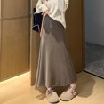 thumbnail image 6 of Quixlent Maxi Skirt High Waist Solid Color Breathable Comfortable Large Hem Design Long Skirt Fashion Accessories, 6 of 8
