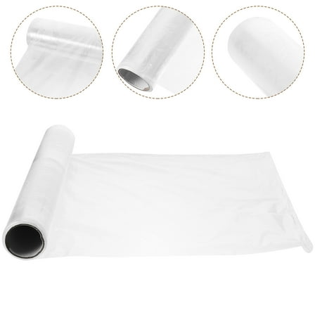 MERRYHAPY Disposable Cling Wrap 1 Roll Food-Grade Plastic 30cm x 50M for Households and Families