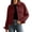 Wine, variant on Admvng Women's Cropped Shacket Jacket Lapel Button Down Comfortable Chest PocketCasual Long Sleeve Ladies Coat Outerwear