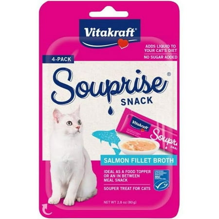 UPC: 0051233359700 | TopDawg 39210 Souprise Broth Cat Treat Salmon – Pack of 4