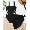 thumbnail image 5 of Aideaone Girls Swimsuit Quick Dry Cut Out One Piece Bathing Suit Adjustable Straps Swimwear with Cover Up Skirt Size 7-14, 5 of 7