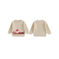 thumbnail image 2 of Toddler Baby Girls Boys Sweater Christmas Clothes 6 9 12 18 24 Months 2T 3T Letter Santa Embroidery Crew Neck Long Sleeve Kids Pullovers Fall Tops, 2 of 9