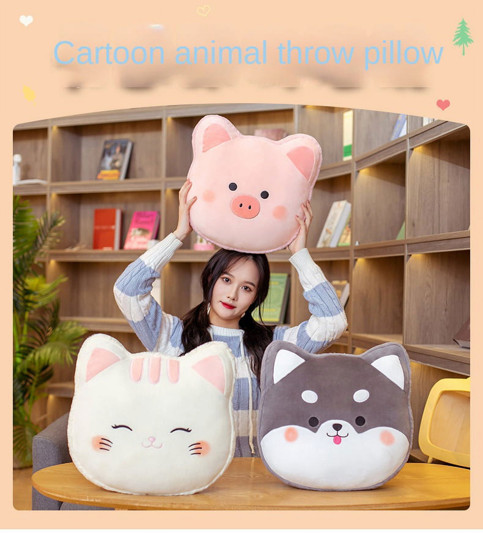 40/50cm Green Cat Plush Toy Healing kitten Doll Sleeping Appease Throw  Pillow Sofa Cushion Cute Hoom Decor Gift