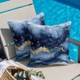 thumbnail image 4 of Abstract Art Throw Pillow Cover Gold Blue Gradient Marble Texture Cotton Linen Cushion Cover Throw Pillow Case with Invisible Zipper for Couch Sofa Bed Chair Car 20x20 Inch, 4 of 10