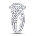 thumbnail image 3 of 14kt White Gold Womens Princess Diamond Bridal Wedding Engagement Ring Band Set 1-1/4 Cttw, 3 of 4