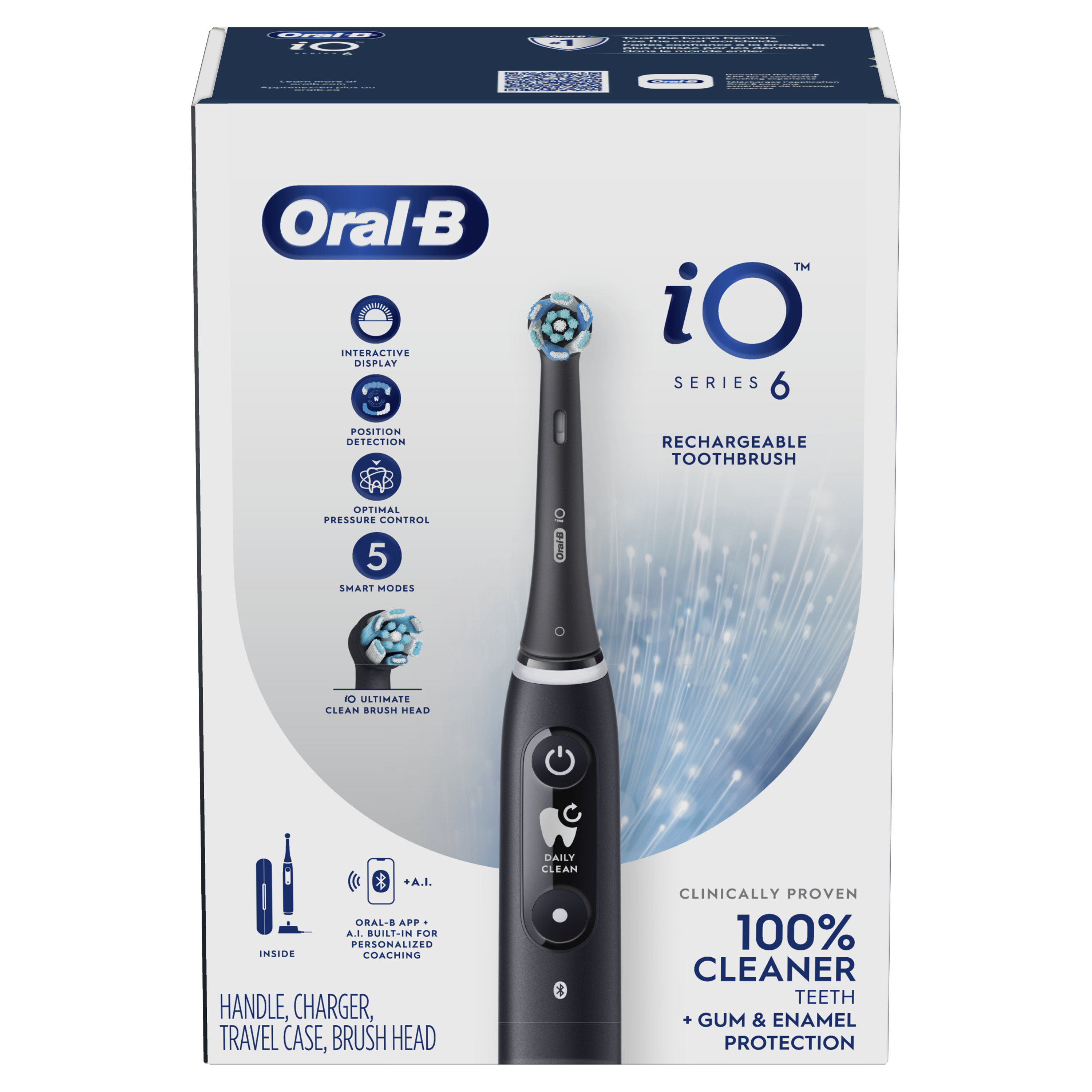 Oral-B iO Series 6 Electric Toothbrush with (1) Brush Head, Black Lava, for Adults & Children 3+ - image 2 of 11